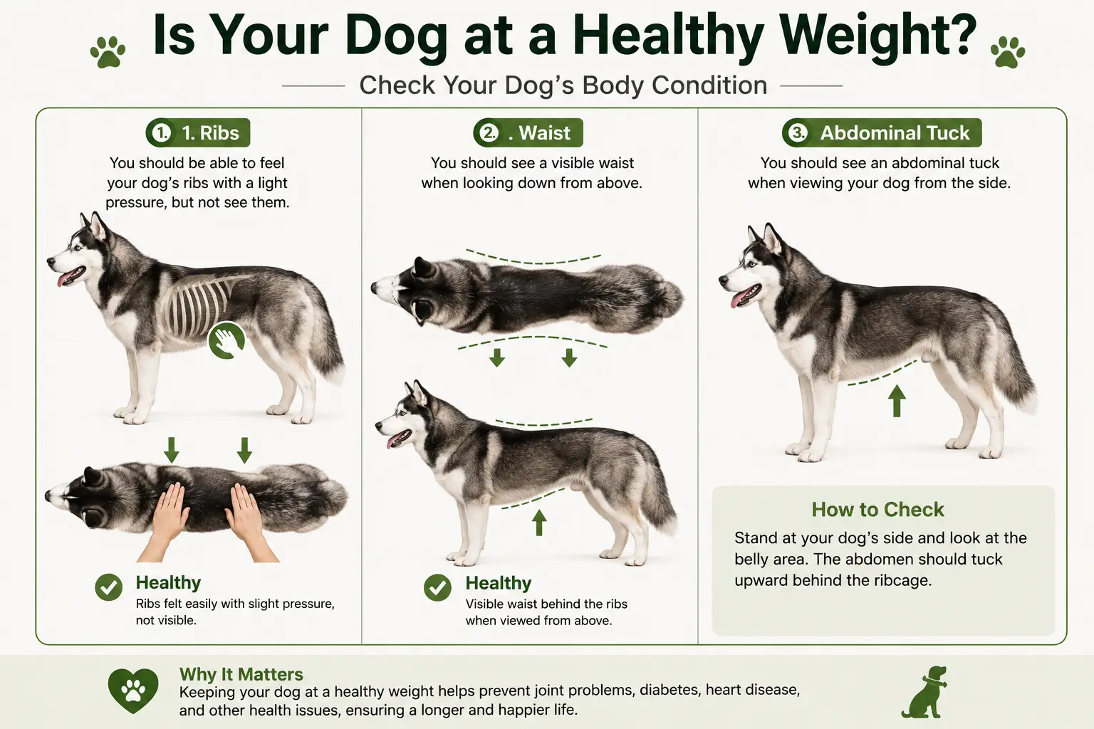 Dog body condition score showing ideal body shape